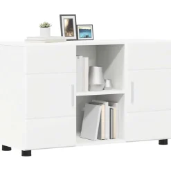 vidaXL Dressoir FLORIN 88,5 x 30,5 x 55,5 cm Wit Bewerkt hout