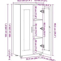 vidaXL Dressoir FLORIN 55,5 x 29 x 100 cm Wit Bewerkt hout