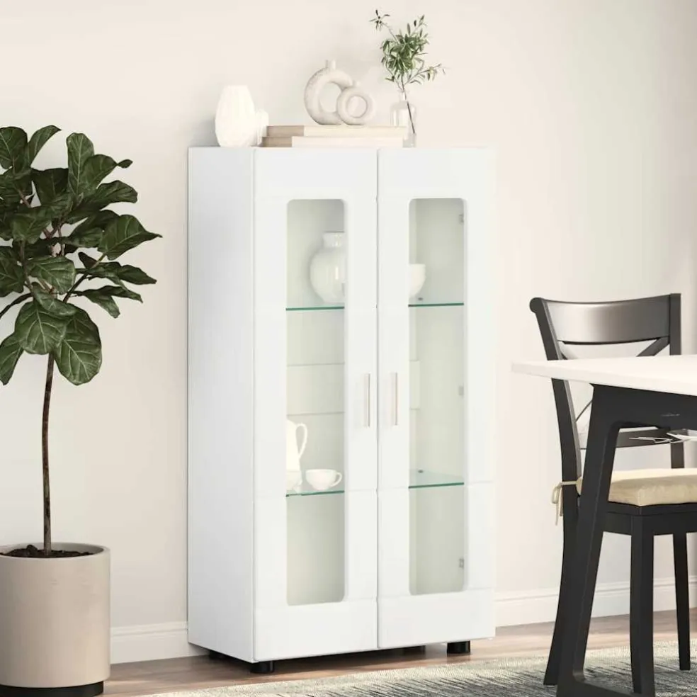 vidaXL Dressoir FLORIN 55,5 x 29 x 100 cm Wit Bewerkt hout