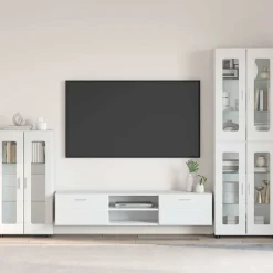 vidaXL Dressoir FLORIN 55,5 x 29 x 100 cm Wit Bewerkt hout