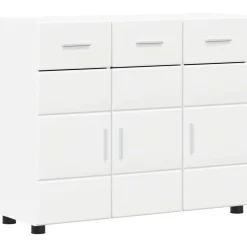 vidaXL Dressoir FLORIN 88,5 x 30,5 x 73 cm Wit Bewerkt hout