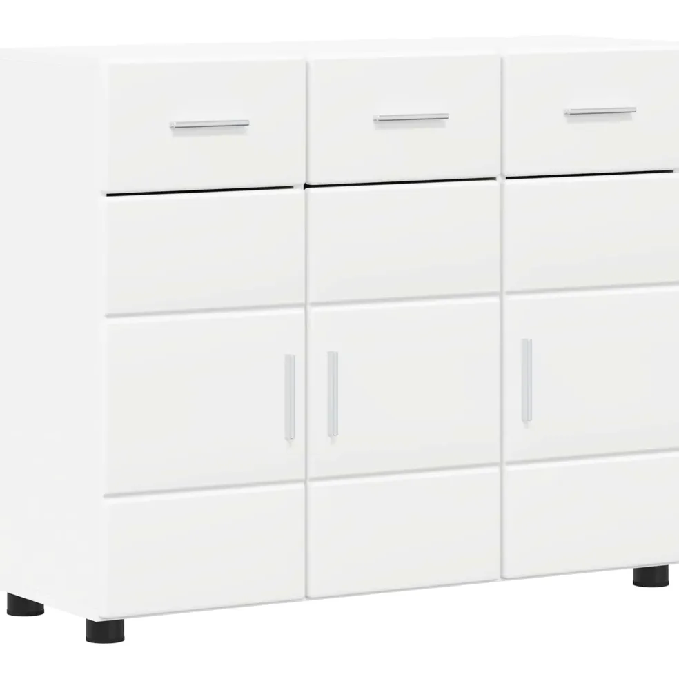 vidaXL Dressoir FLORIN 88,5 x 30,5 x 73 cm Wit Bewerkt hout