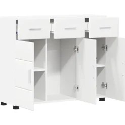 vidaXL Dressoir FLORIN 88,5 x 30,5 x 73 cm Wit Bewerkt hout