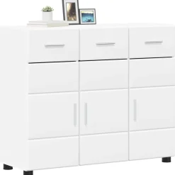 vidaXL Dressoir FLORIN 88,5 x 30,5 x 73 cm Wit Bewerkt hout