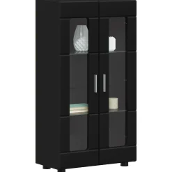 vidaXL Dressoir FLORIN 55,5 x 29 x 100 cm Zwart Bewerkt hout