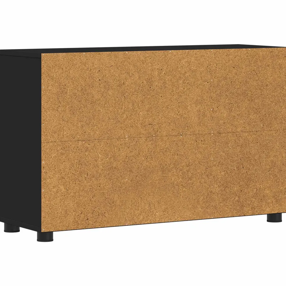 vidaXL Dressoir FLORIN 88,5 x 30,5 x 55,5 cm Zwart Bewerkt hout