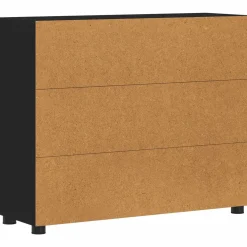 vidaXL Dressoir FLORIN 88,5 x 30,5 x 73 cm Zwart Bewerkt hout