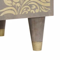 vidaXL Dressoir Grijs en Goud 60 x 33 x 75 cm Massief Mango Hout