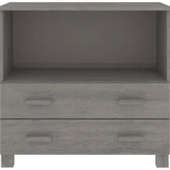 vidaXL Dressoir HAMAR 85x35x80 cm massief grenenhout lichtgrijs