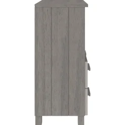 vidaXL Dressoir HAMAR 85x35x80 cm massief grenenhout lichtgrijs
