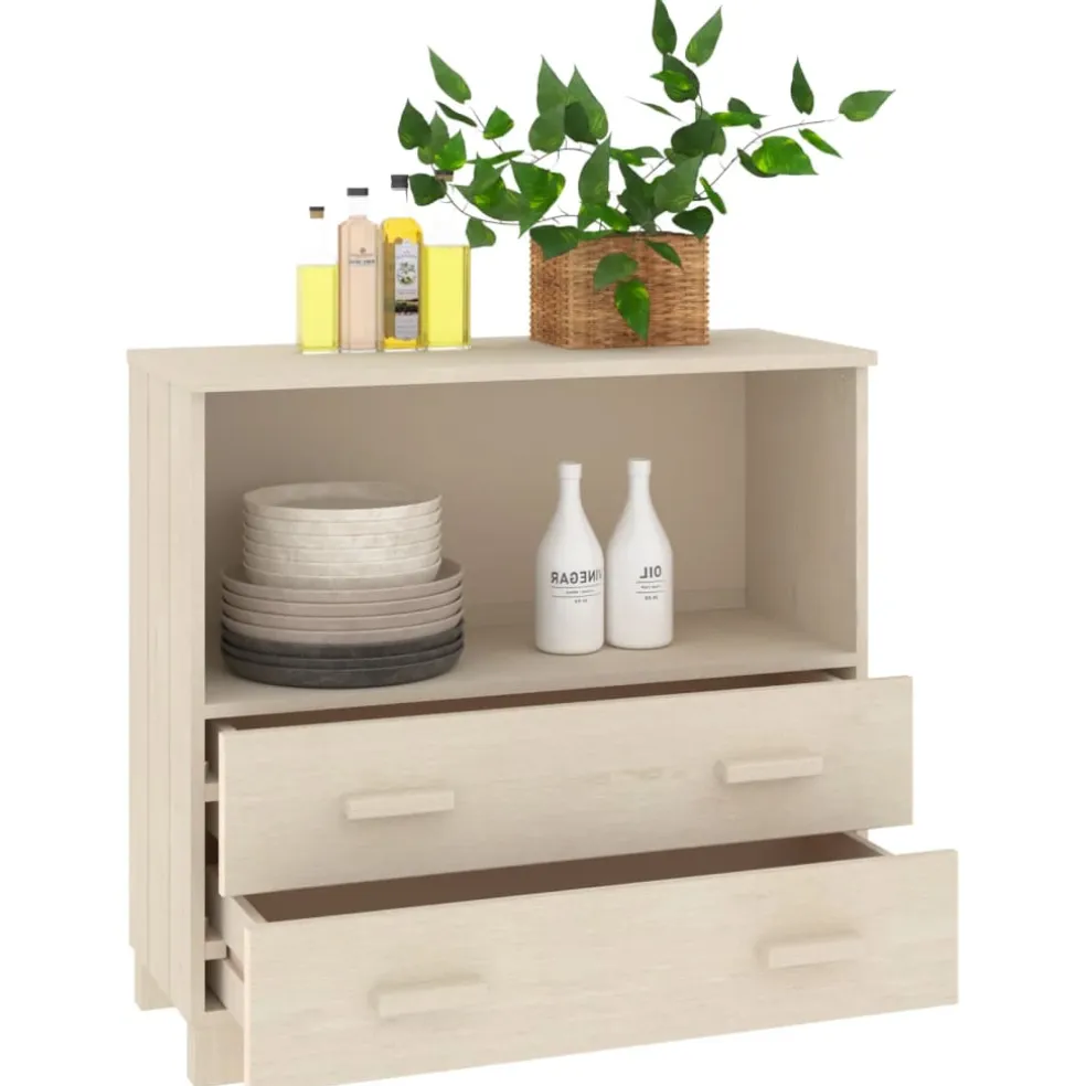 vidaXL Dressoir HAMAR 85x35x80 cm massief grenenhout honingbruin