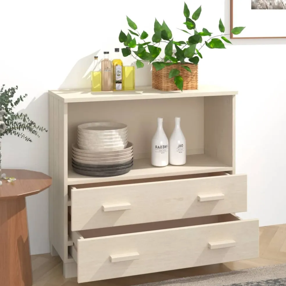 vidaXL Dressoir HAMAR 85x35x80 cm massief grenenhout honingbruin