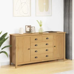 vidaXL Dressoir HILL Honingbruin 154 x 40 x 80 cm Massief grenenhout