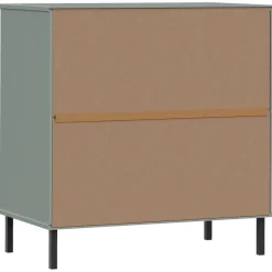 vidaXL Dressoir met 3 lades OSLO 77x40x79,5 cm massief hout grijs