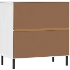 vidaXL Dressoir met 3 lades OSLO 77x40x79,5 cm massief hout wit