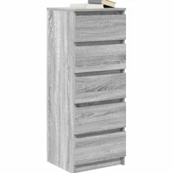 vidaXL Dressoir met lades 37,5x35x99 cm spaanplaat grijs Sonoma