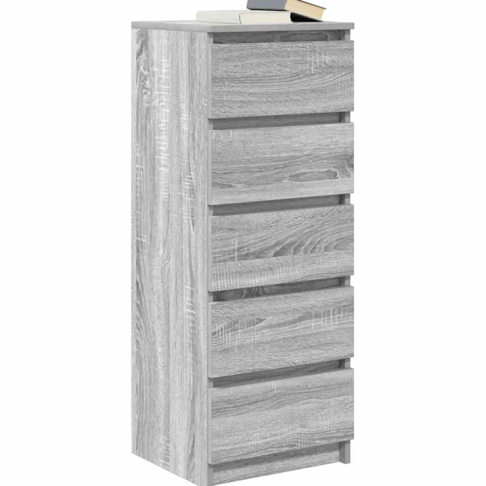 vidaXL Dressoir met lades 37,5x35x99 cm spaanplaat grijs Sonoma