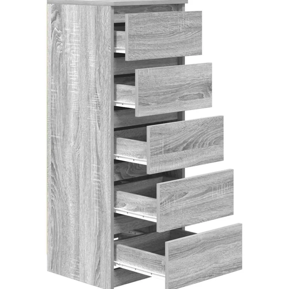 vidaXL Dressoir met lades 37,5x35x99 cm spaanplaat grijs Sonoma