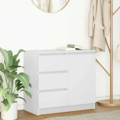 vidaXL Dressoir met lade 71x35x65 cm spaanplaat wit