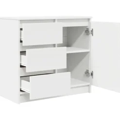 vidaXL Dressoir met lade 71x35x65 cm spaanplaat wit