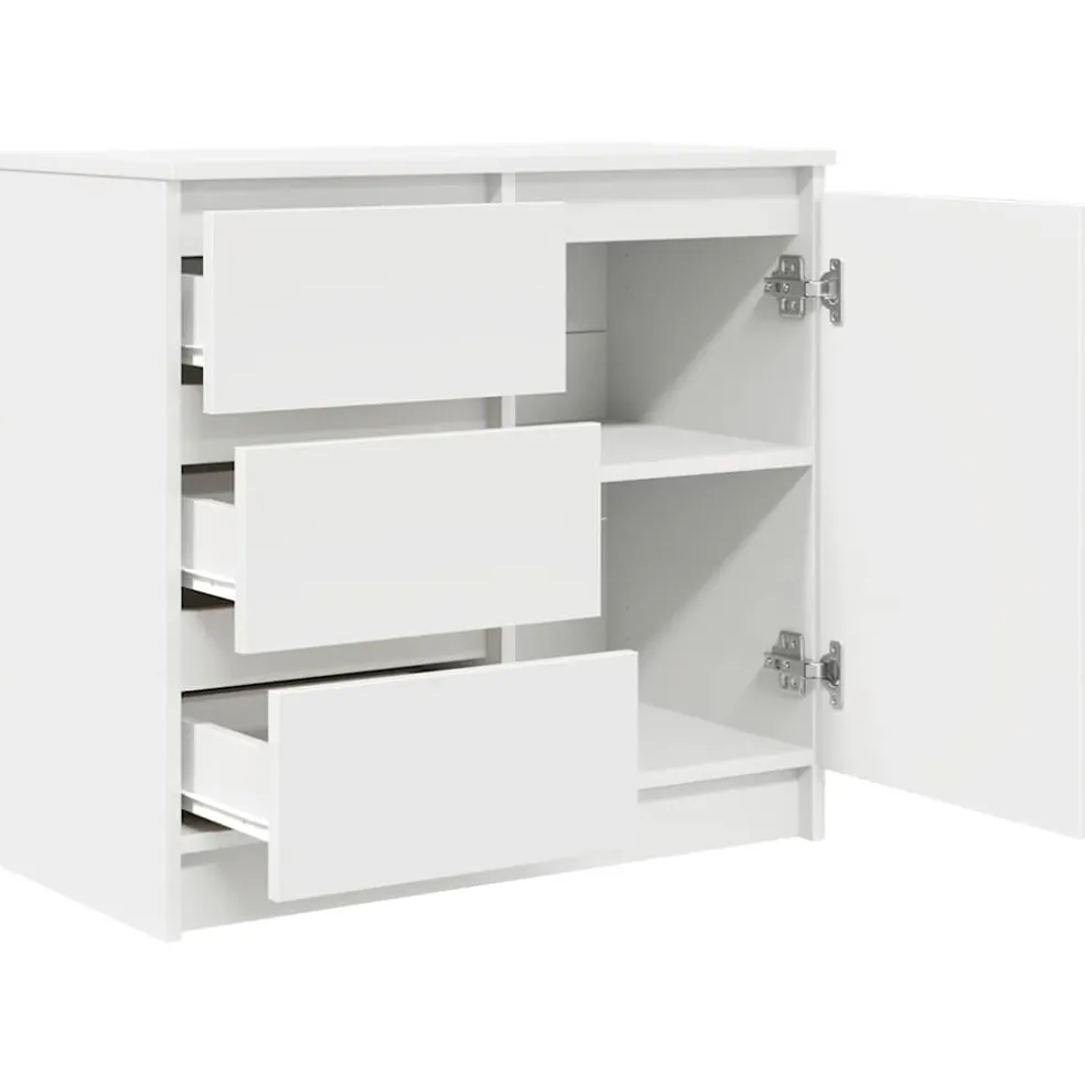 vidaXL Dressoir met lade 71x35x65 cm spaanplaat wit