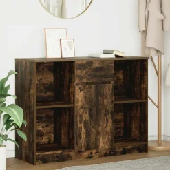 vidaXL Dressoir met lade 101x35x76 cm spaanplaat gerookt eikenkleurig