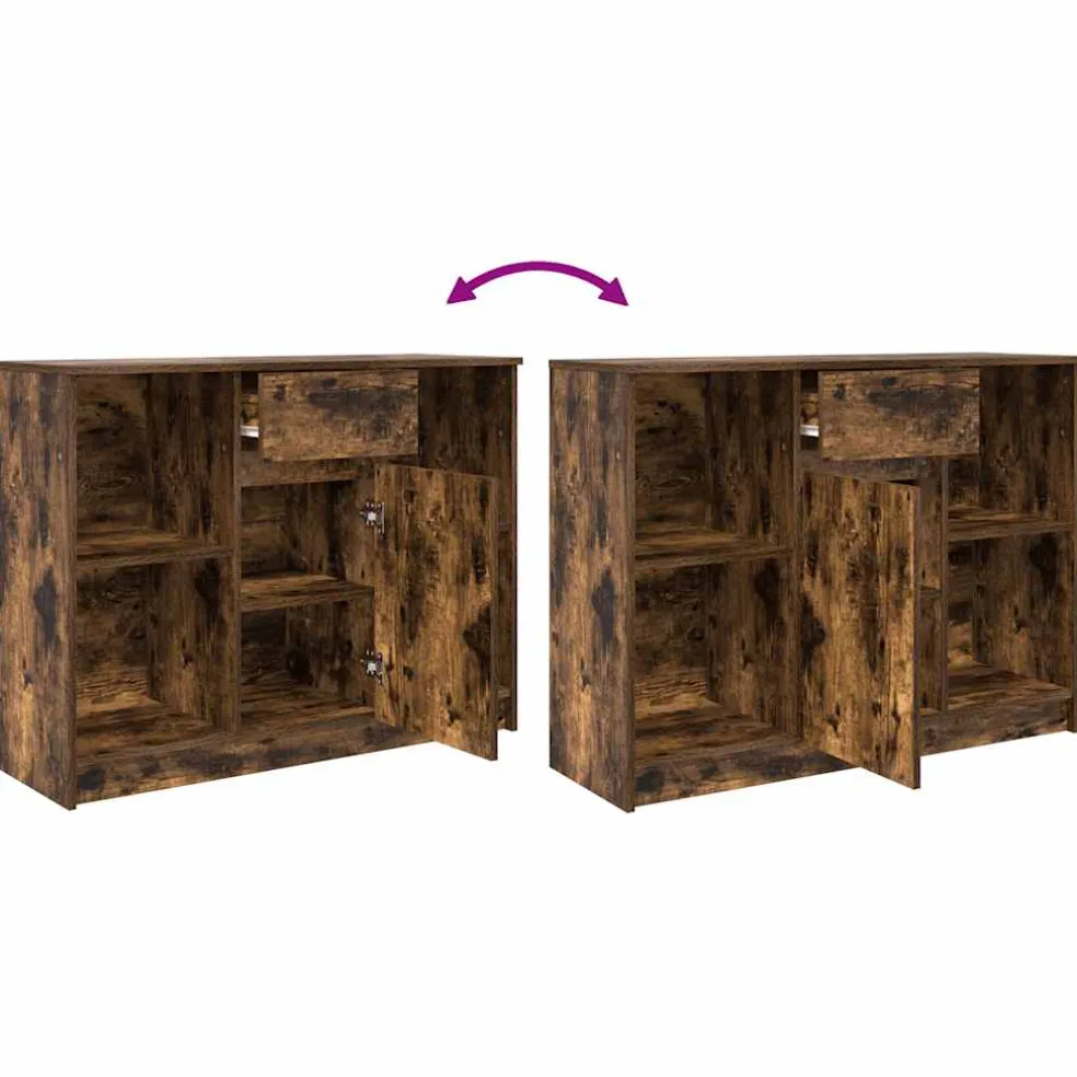 vidaXL Dressoir met lade 101x35x76 cm spaanplaat gerookt eikenkleurig