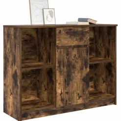 vidaXL Dressoir met lade 101x35x76 cm spaanplaat gerookt eikenkleurig