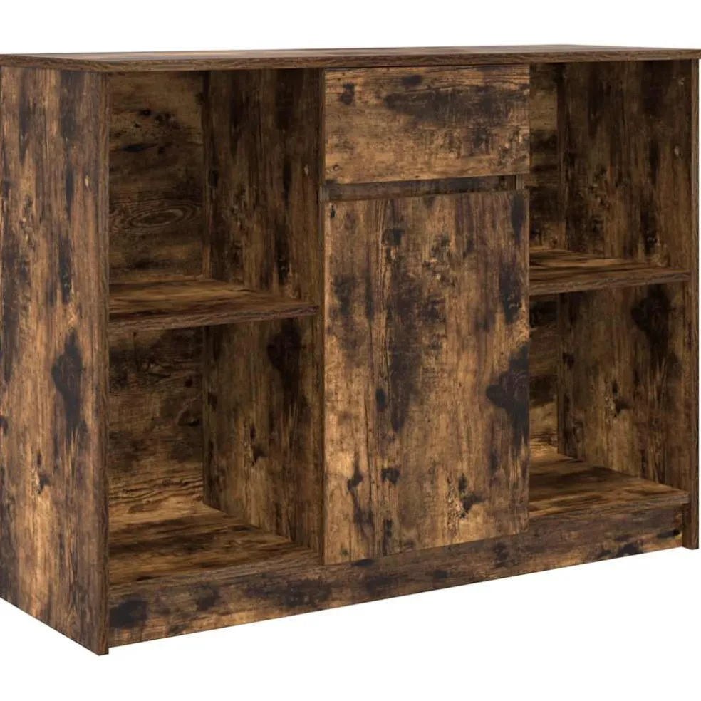 vidaXL Dressoir met lade 101x35x76 cm spaanplaat gerookt eikenkleurig