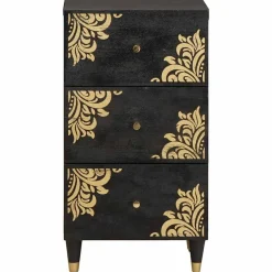 vidaXL Dressoir met lade Zwart 40 x 33 x 75 cm Massief Mango Hout