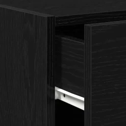 vidaXL Dressoir met lade Zwart Eiken 30 x 42,5 x 93 cm
