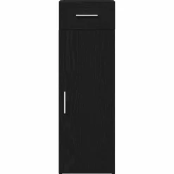 vidaXL Dressoir met lade Zwart Eiken 30 x 42,5 x 93 cm
