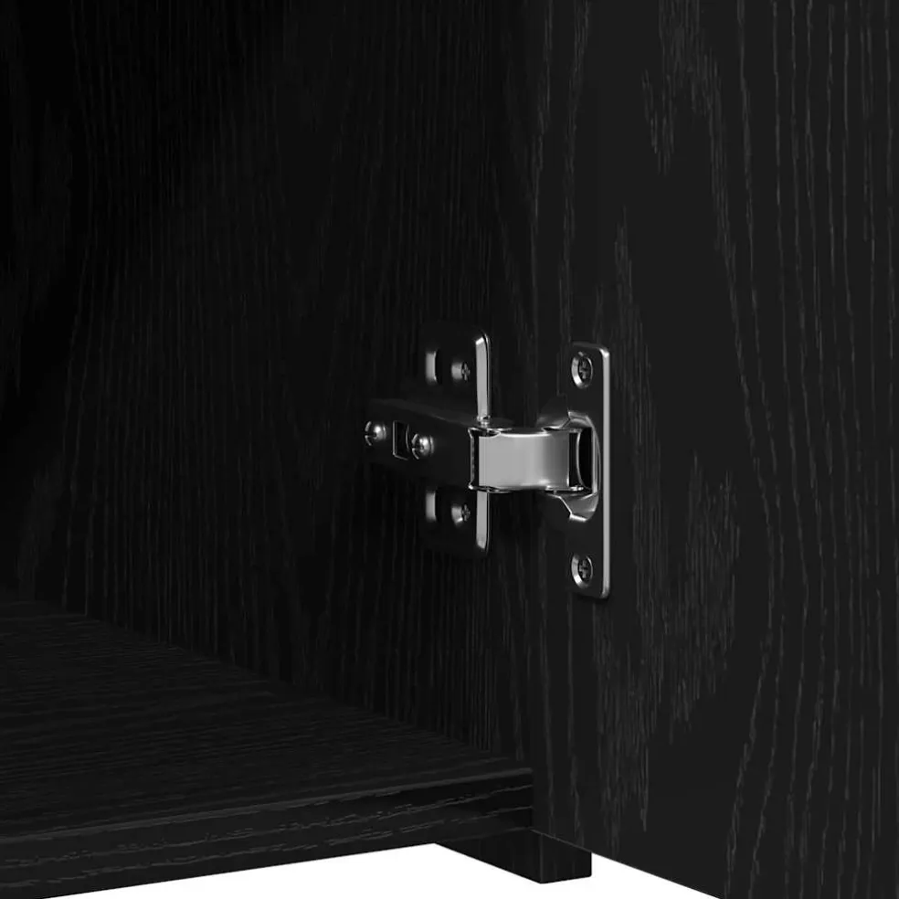 vidaXL Dressoir met lade Zwart Eiken 30 x 42,5 x 93 cm