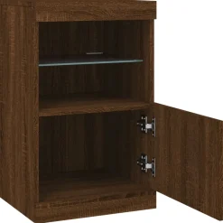 vidaXL Dressoir met LED-verlichting 41x37x67 cm bruin eikenkleur