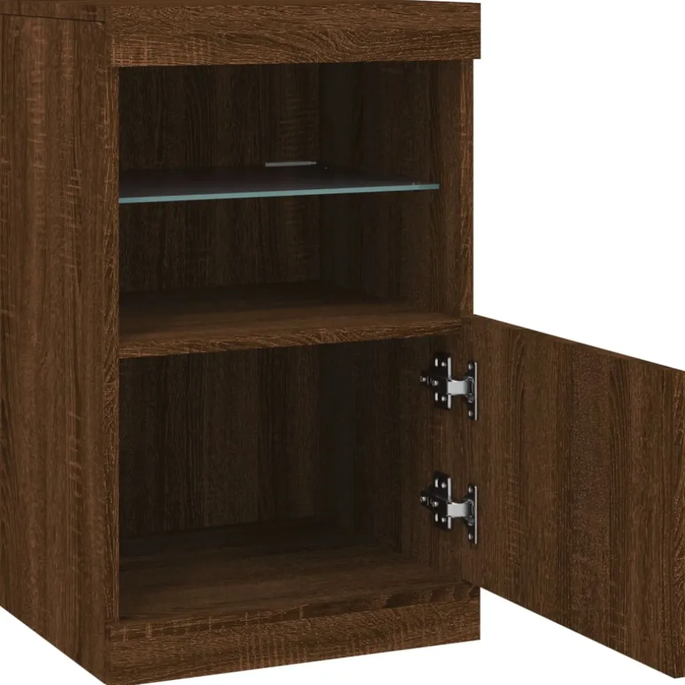 vidaXL Dressoir met LED-verlichting 41x37x67 cm bruin eikenkleur