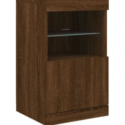 vidaXL Dressoir met LED-verlichting 41x37x67 cm bruin eikenkleur