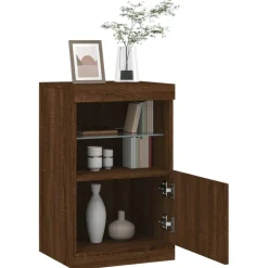 vidaXL Dressoir met LED-verlichting 41x37x67 cm bruin eikenkleur