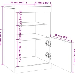 vidaXL Dressoir met LED-verlichting 41x37x67 cm bruin eikenkleur