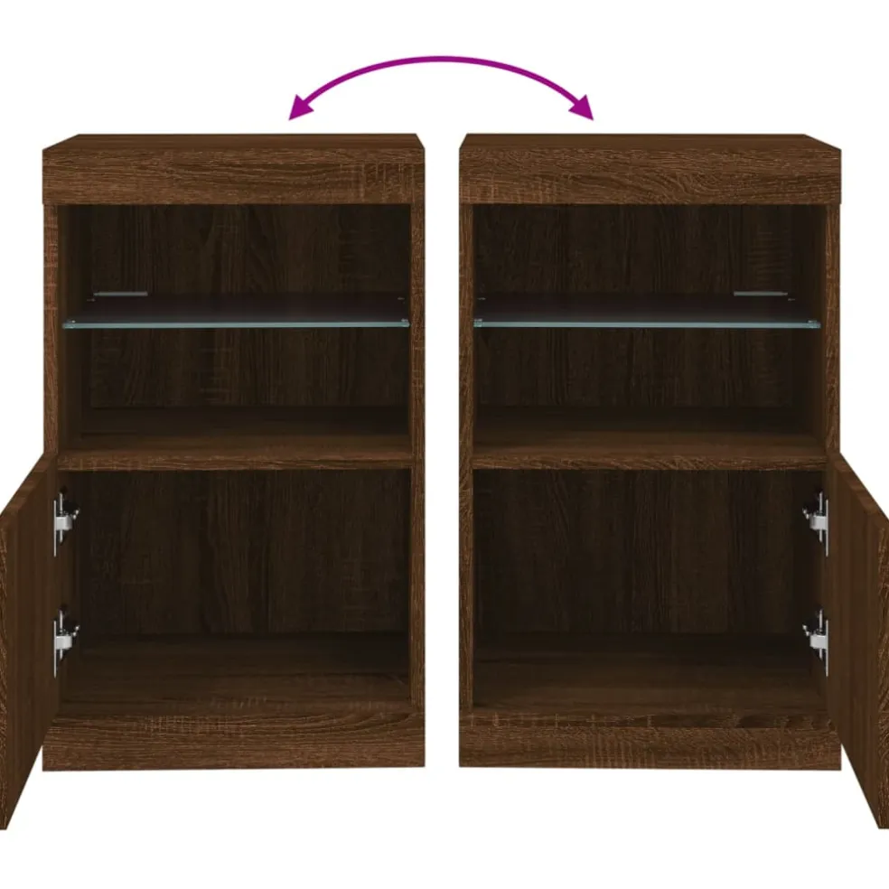 vidaXL Dressoir met LED-verlichting 41x37x67 cm bruin eikenkleur