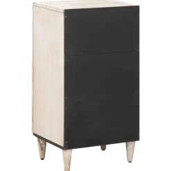 vidaXL Dressoir met opslag Wit 40 x 33,5 x 75 cm Massief Mango Hout