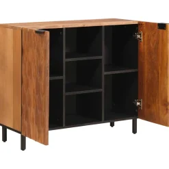 vidaXL Dressoir met plank Acacia Bruine Afwerking 90 x 33 x 75 cm