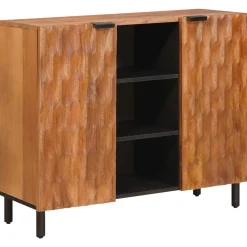 vidaXL Dressoir met plank Acacia Bruine Afwerking 90 x 33 x 75 cm