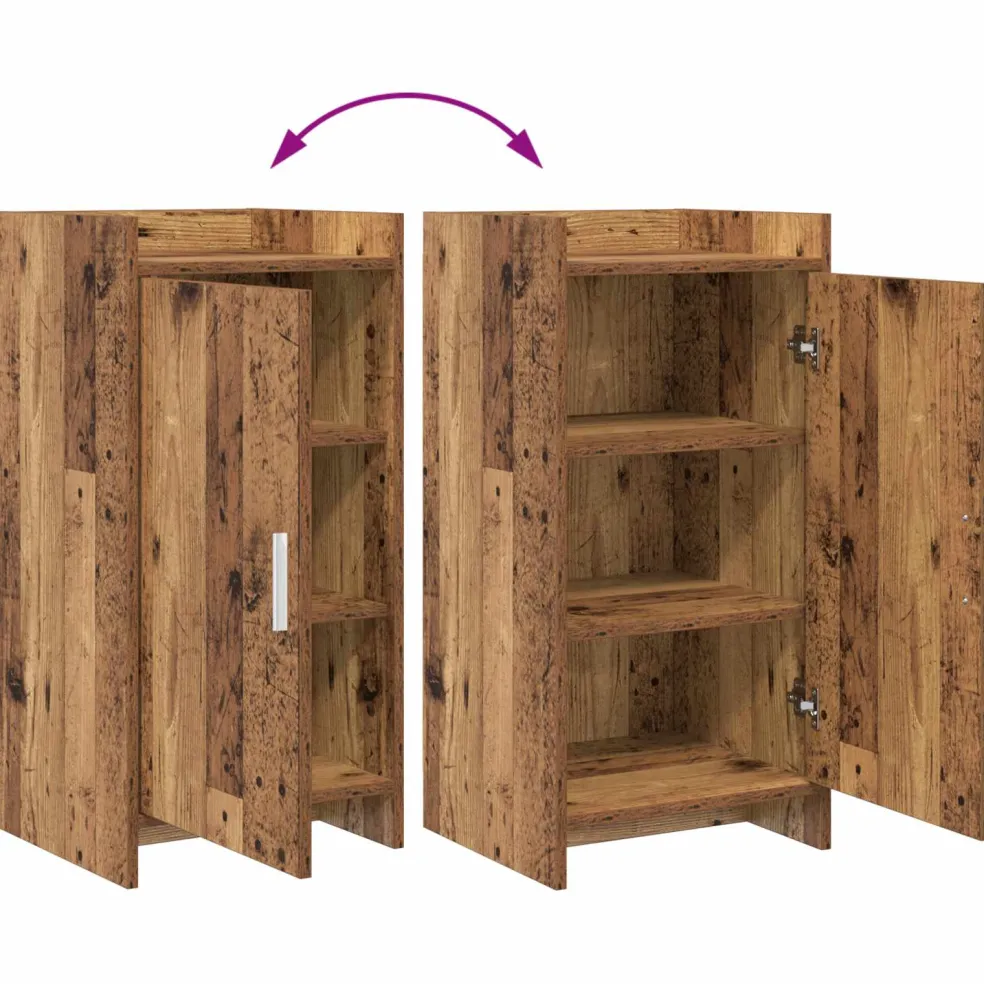 vidaXL Dressoir Oud hout 40 x 36 x 80 cm Bewerkt hout
