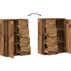 vidaXL Dressoir Oudhout 60 x 31 x 84 cm Bewerkt hout