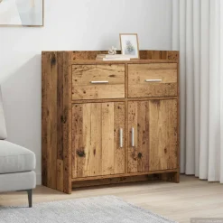 vidaXL Dressoir Oud hout 75 x 36 x 80 cm Bewerkt hout