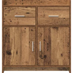 vidaXL Dressoir Oud hout 75 x 36 x 80 cm Bewerkt hout