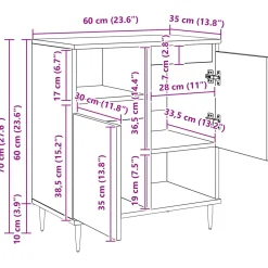 vidaXL Dressoirs 3 st Oudhout
