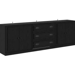 vidaXL Dressoirs 3 st Zwart eiken 210 x 35,5 x 67,5 cm Bewerkt hout