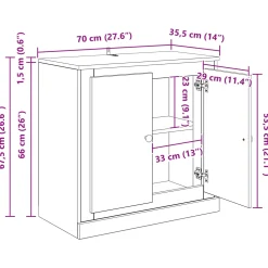 vidaXL Dressoirs 3 st Zwart eiken 210 x 35,5 x 67,5 cm Bewerkt hout