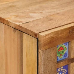 vidaXL Dressoir 3 st 60 x 33,5 x 75 cm Massief Mango Hout Naturel